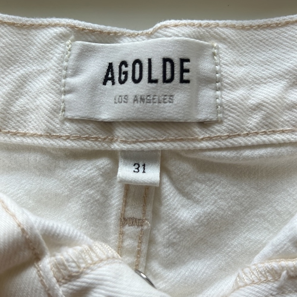 Agolde Parker Cut-Off Denim Shorts in White Size 31 - Picture 4 of 4